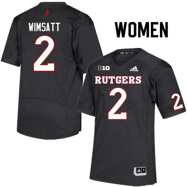 Women #2 Gavin Wimsatt Rutgers Scarlet Knights College Football Jerseys Sale-Black - Click Image to Close